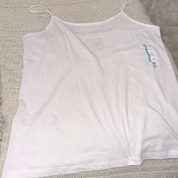 Time and Tru White cami scoop neck fitted Tank Top size XLarge new without tags - Picture 5 of 5